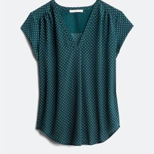 Monday Fun Lillian V Neck Blouse in Dark Green Size XL